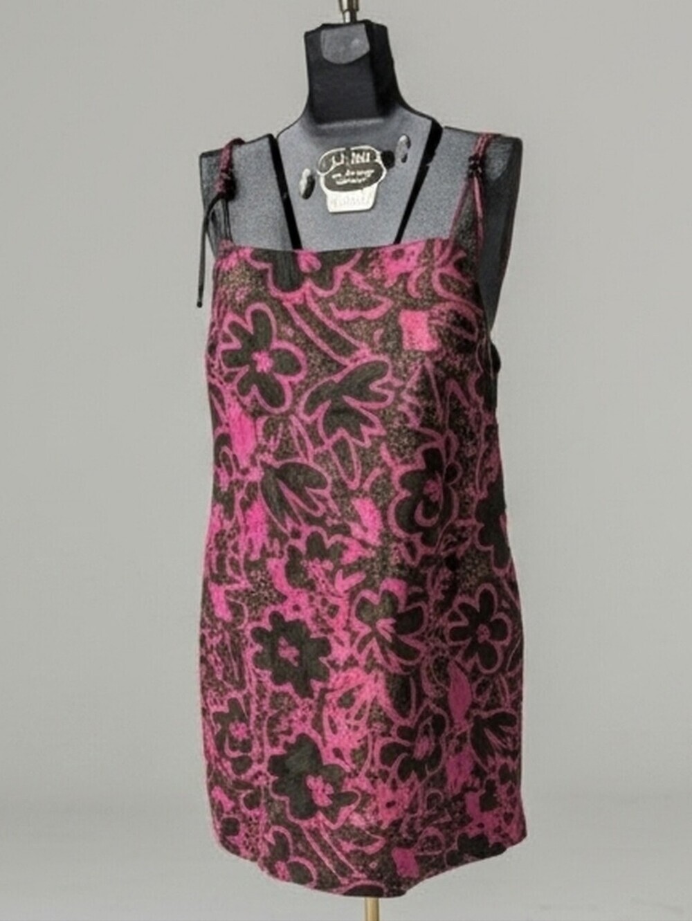 NWOT Back Beat Co. 100% Linen Apron Mini Dress SS21 Orchid Charcoal XL MSRP $150